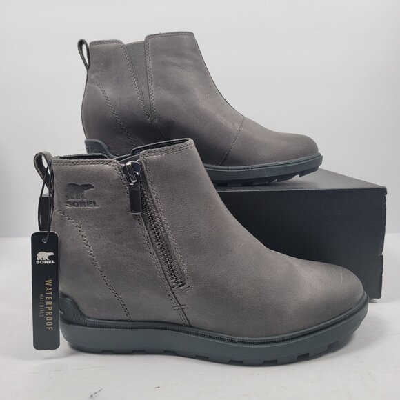 Sorel Evie II Zip Women's Gray Ankle Boots NL5025-052 US Size 7 NWB